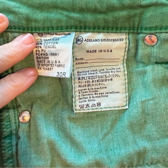 Anthropologie Ag Adriano Goldschmied Kelly Green Skinny Jeans, Size 30 - Picture 3 of 7